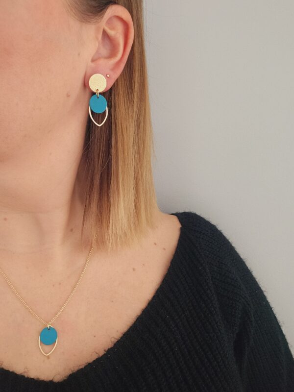 Teal & Gold - Short Necklace - Image 2