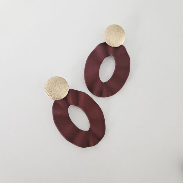 Burgundy Oval - Gold